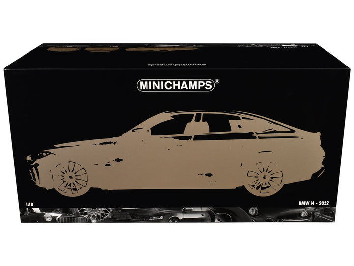 BMW i4 White Metallic 1/18 Diecast Model Car by Minichamps-1