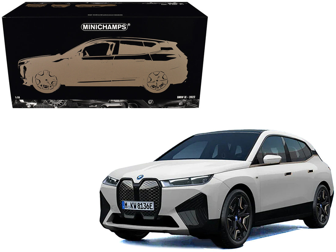 BMW iX White Metallic 1/18 Diecast Model Car by Minichamps-2