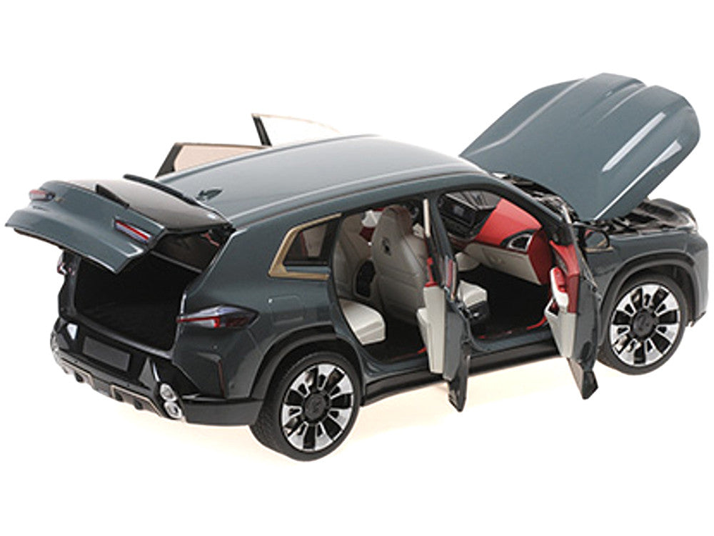 2023 BMW XM Dark Green Metallic with Gold Stripes 1/18 Diecast Model Car by Minichamps-2