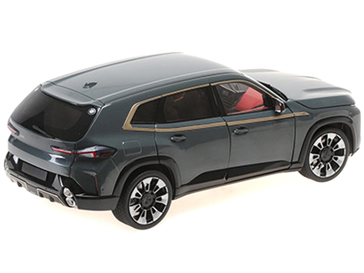 2023 BMW XM Dark Green Metallic with Gold Stripes 1/18 Diecast Model Car by Minichamps-0