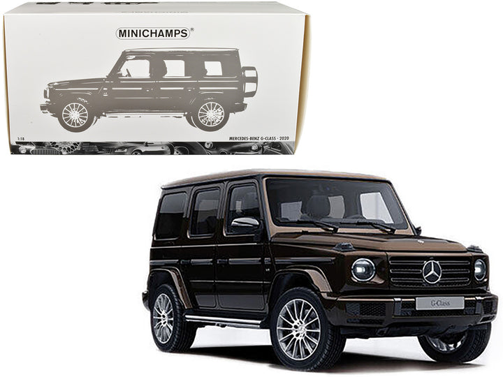 2020 Mercedes-Benz AMG G-Class Brown Metallic with Sunroof 1/18 Diecast Model Car by Minichamps-0