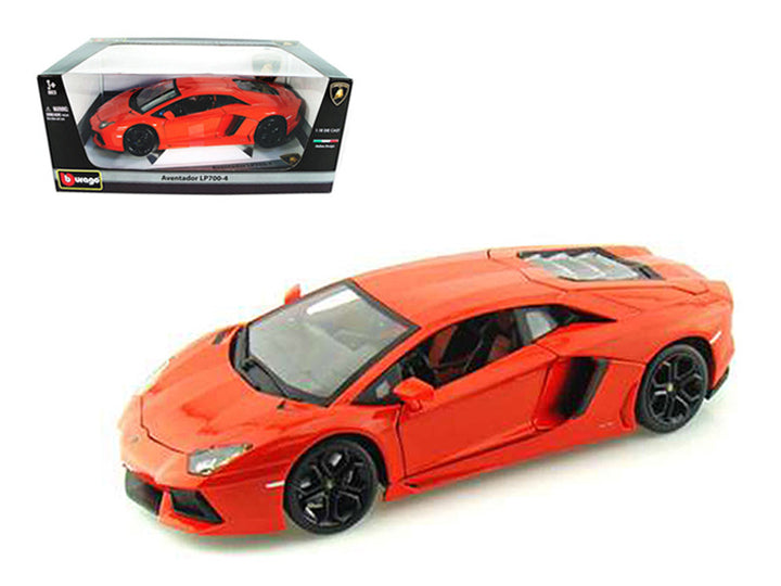 2012 Lamborghini Aventador LP700-4 Orange 1/18 Diecast Model Car by Bburago-0