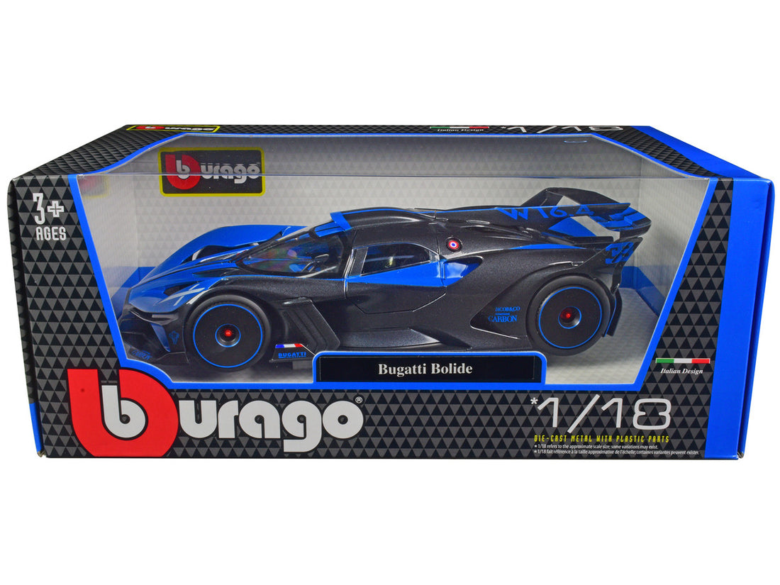 Bugatti Bolide Blue and Carbon Gray 1/18 Diecast Model Car by Bburago-0