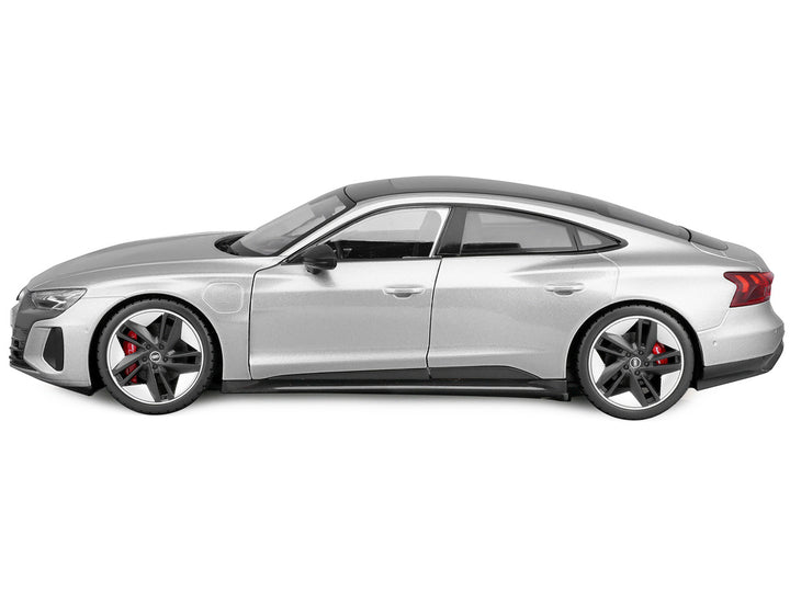 2022 Audi RS e-tron GT Silver Metallic with Sunroof 1/18 Diecast Model Car by Bburago-1