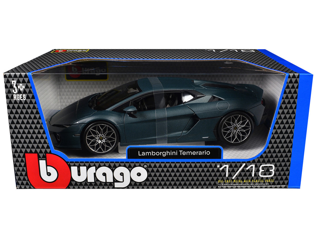 Lamborghini Temerario Matt Blue Metallic 1/18 Diecast Model Car by Bburago-2