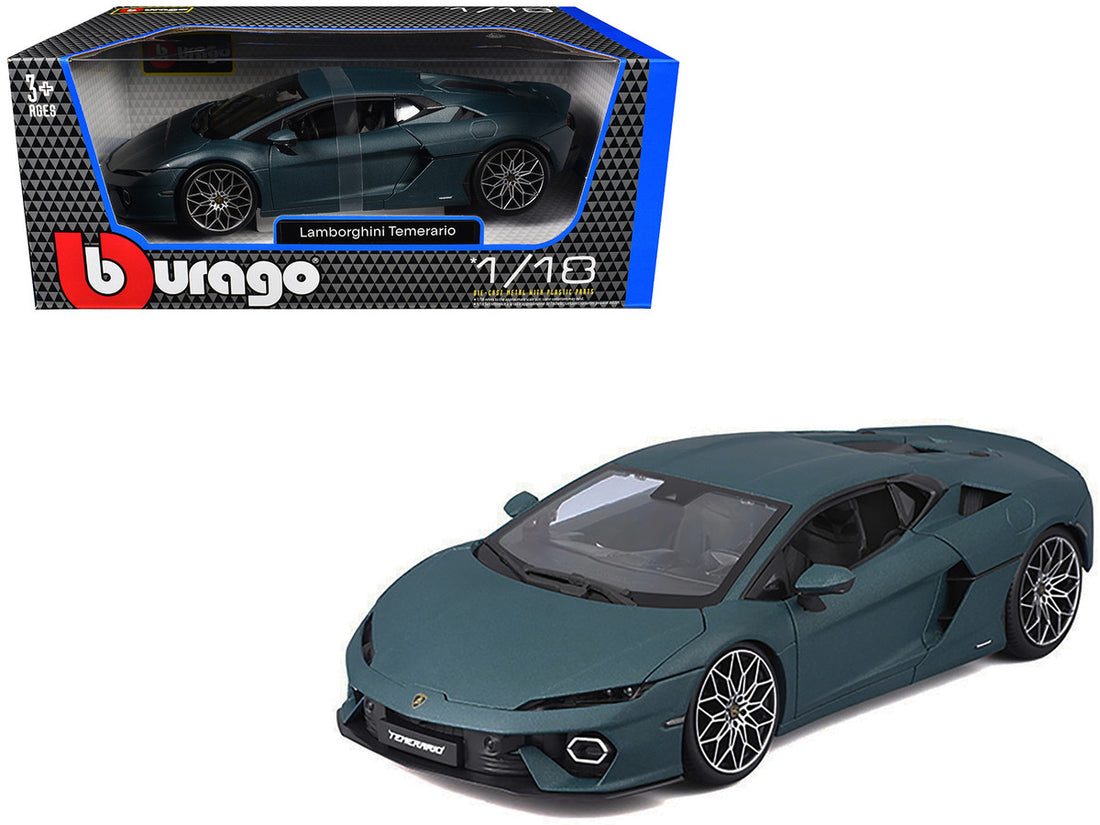 Lamborghini Temerario Matt Blue Metallic 1/18 Diecast Model Car by Bburago-0