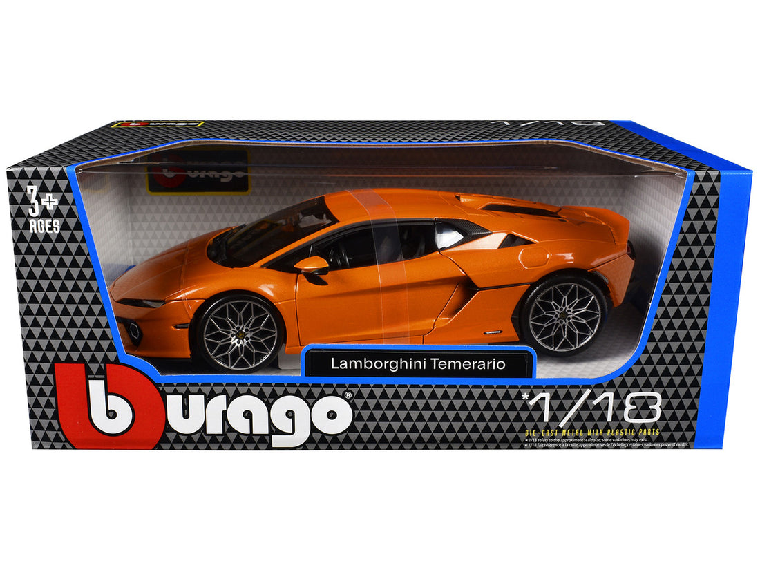 Lamborghini Temerario Orange Metallic 1/18 Diecast Model Car by Bburago-2