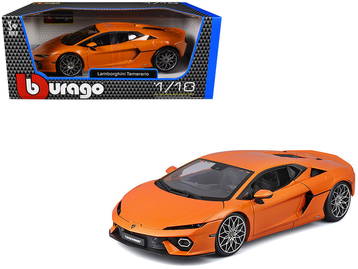 Lamborghini Temerario Orange Metallic 1/18 Diecast Model Car by Bburago-0