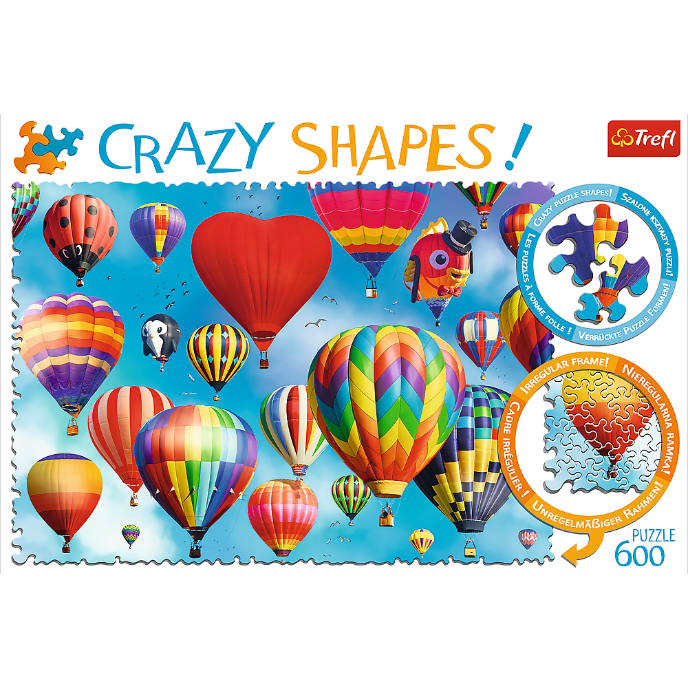 Crazy Shape 600 Piece Jigsaw Puzzles, Colorful balloons, Adult Puzzles, Trefl 11112 3