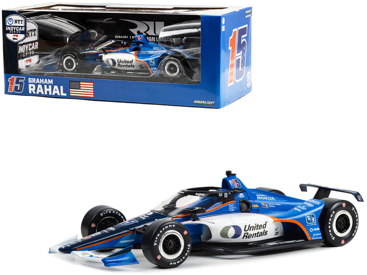 Dallara IndyCar #15 Graham Rahal "United Rentals" Rahal Letterman Lanigan Racing "NTT IndyCar Series" (2023) 1/18 Diecast Model Car by Greenlight-0