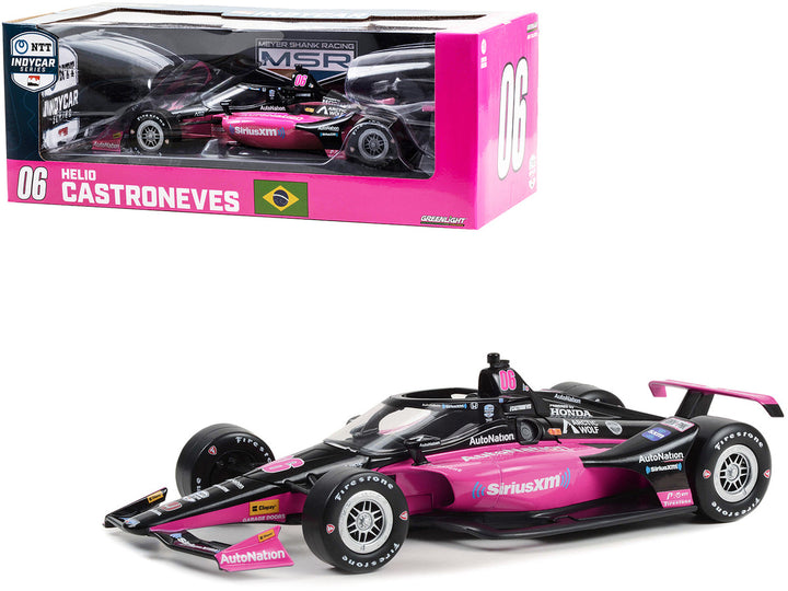 Dallara IndyCar #06 Helio Castroneves "AutoNation - SiriusXM" Meyer Shank Racing "NTT IndyCar Series" (2023) 1/18 Diecast Model Car by Greenlight-0