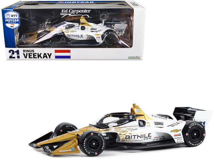 Dallara IndyCar #21 Rinus VeeKay "Bitnile" Ed Carpenter Racing (Road Course Configuration) "NTT IndyCar Series" (2023) 1/18 Diecast Model Car by Greenlight-0