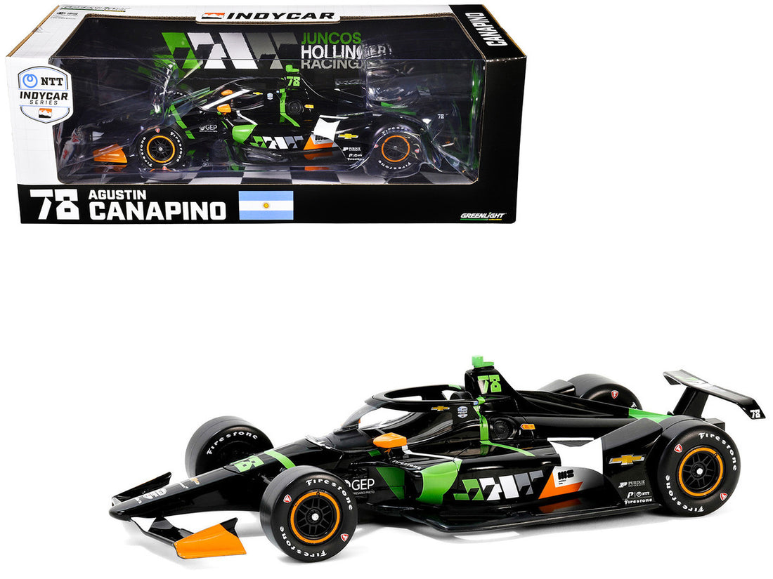 Dallara IndyCar #78 Agustin Canapino "JHR" Juncos Hollinger Racing "NTT IndyCar Series" (2024) 1/18 Diecast Model Car by Greenlight-0