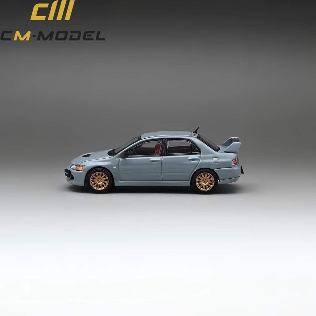 Mitsubishi Lancer Evolution IX Gray With Engine 1:64 by CM Model Driver Side View