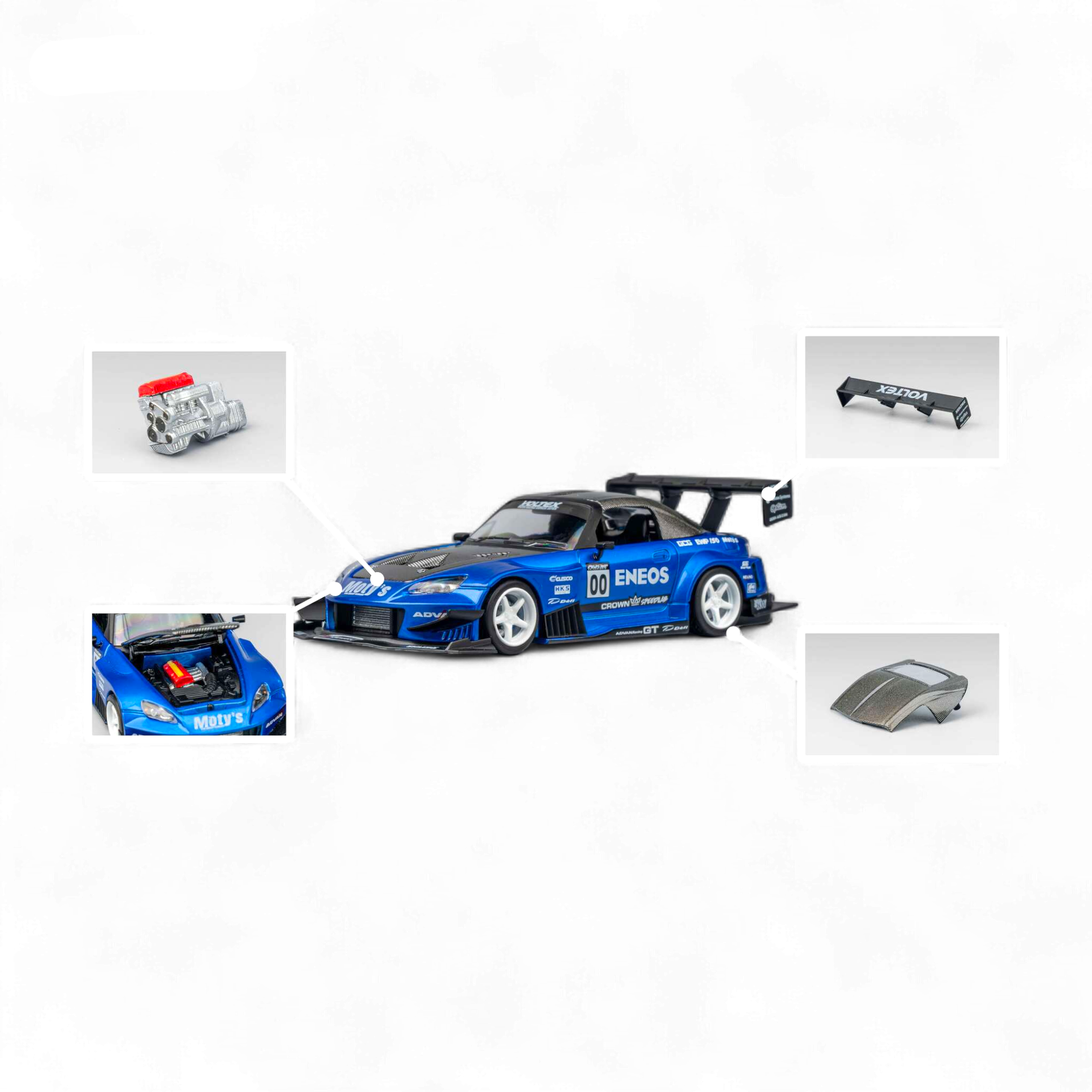 Honda S2000 ENEOS #00 TOP FUEL - Candy Blue 1:64 by MicroTurbo  8