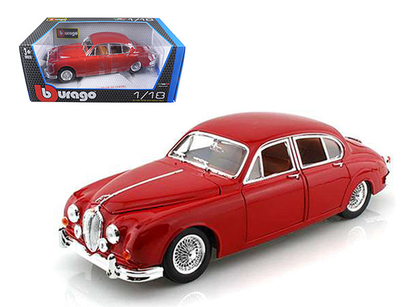 1959 Jaguar Mark II Red 1/18 Diecast Car Model by Bburago-0