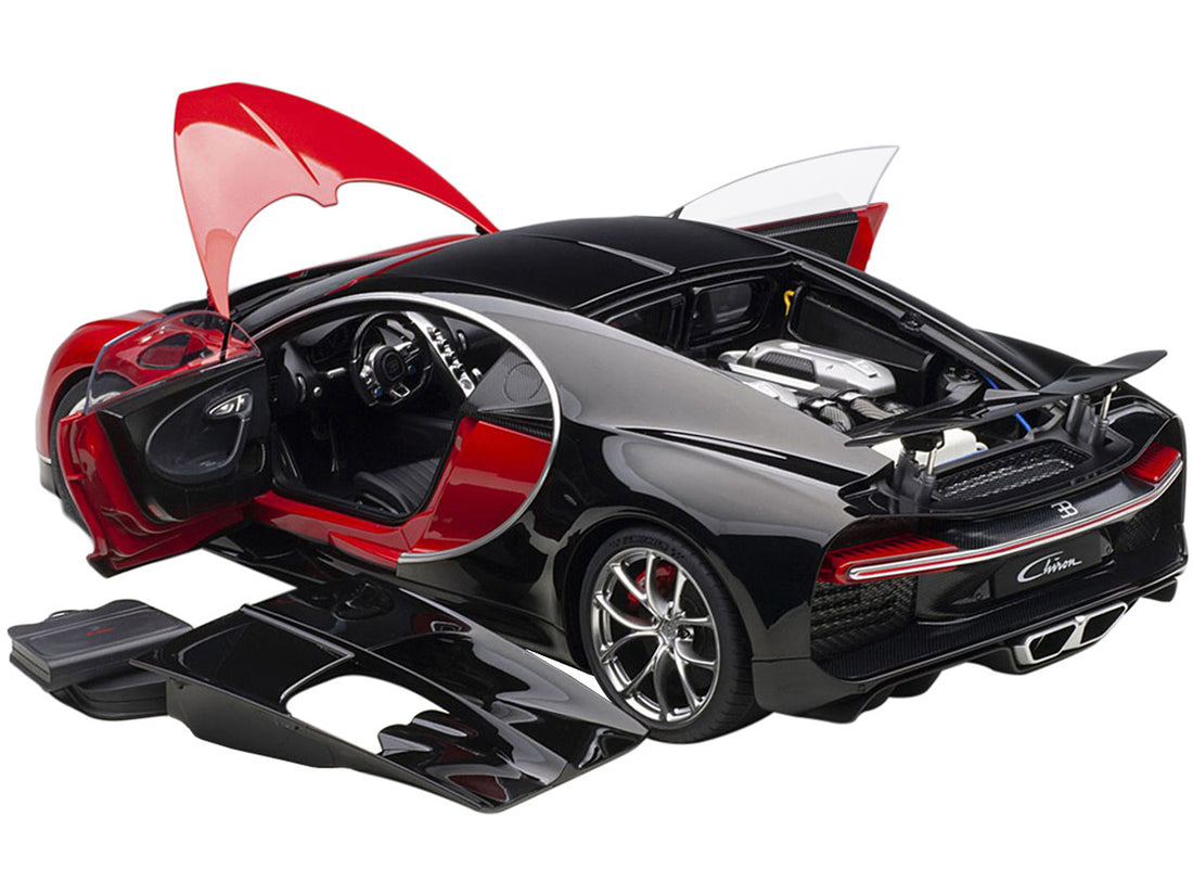 Bugatti Chiron Italian Red and Nocturne Black 1/12 Model Car by Autoart-1