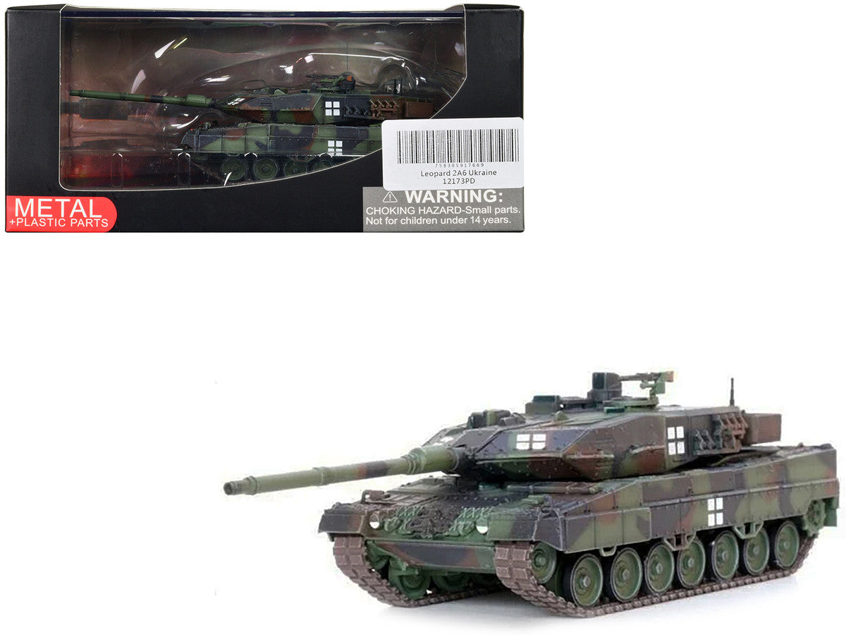 Leopard 2A6 Main Battle Tank Green Camouflage "Ukrainian Army" "Armor Premium" Series 1/72 Diecast Model by Panzerkampf-0