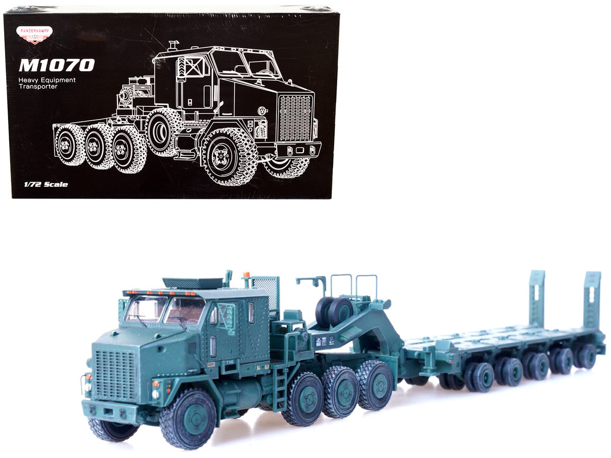 M1070 Heavy Equipment Transporter Army Green "Armor Premium" Series 1/72 Diecast Model by Panzerkampf-0