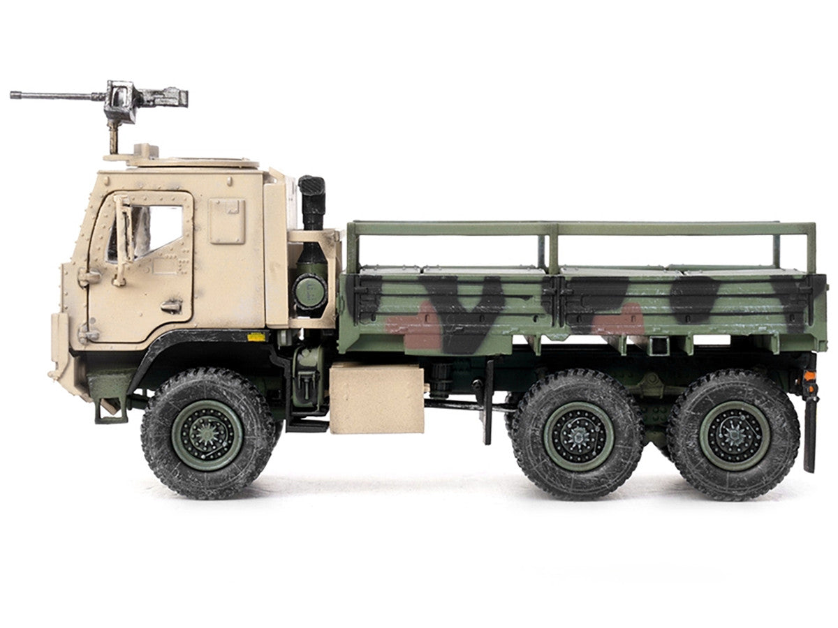M1083 MTV (Medium Tactical Vehicle) Armored Cab Cargo Truck with Turret NATO Camouflage "US Army" "Armor Premium" Series 1/72 Diecast Model by Panzerkampf-1
