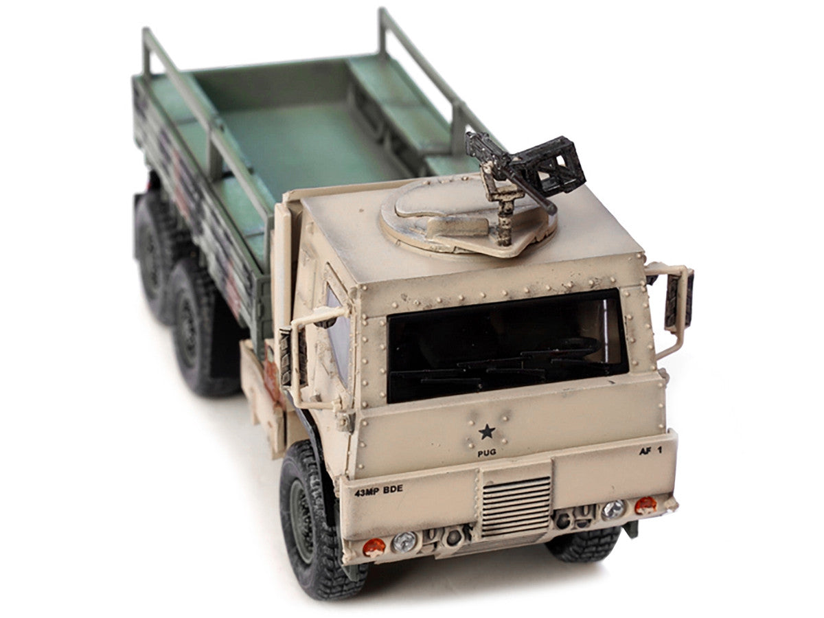 M1083 MTV (Medium Tactical Vehicle) Armored Cab Cargo Truck with Turret NATO Camouflage "US Army" "Armor Premium" Series 1/72 Diecast Model by Panzerkampf-2