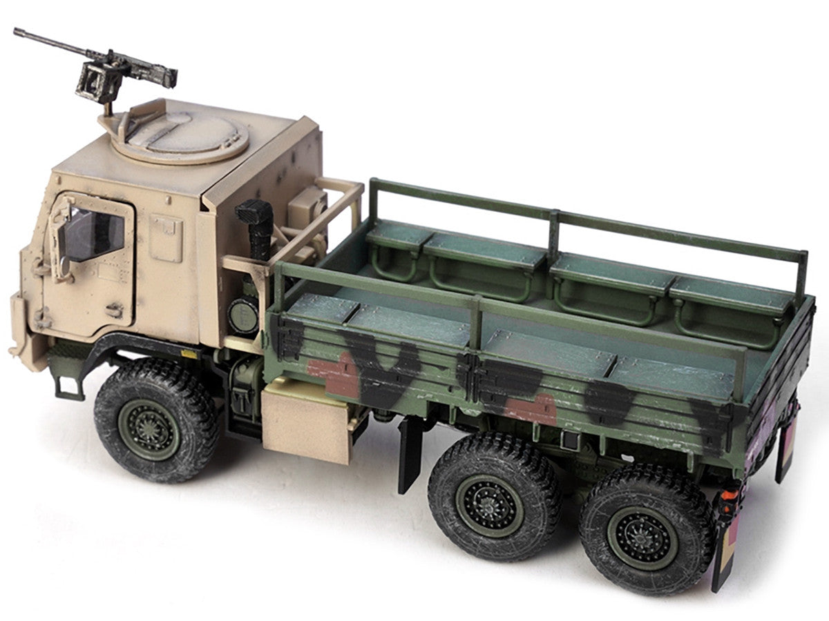 M1083 MTV (Medium Tactical Vehicle) Armored Cab Cargo Truck with Turret NATO Camouflage "US Army" "Armor Premium" Series 1/72 Diecast Model by Panzerkampf-3