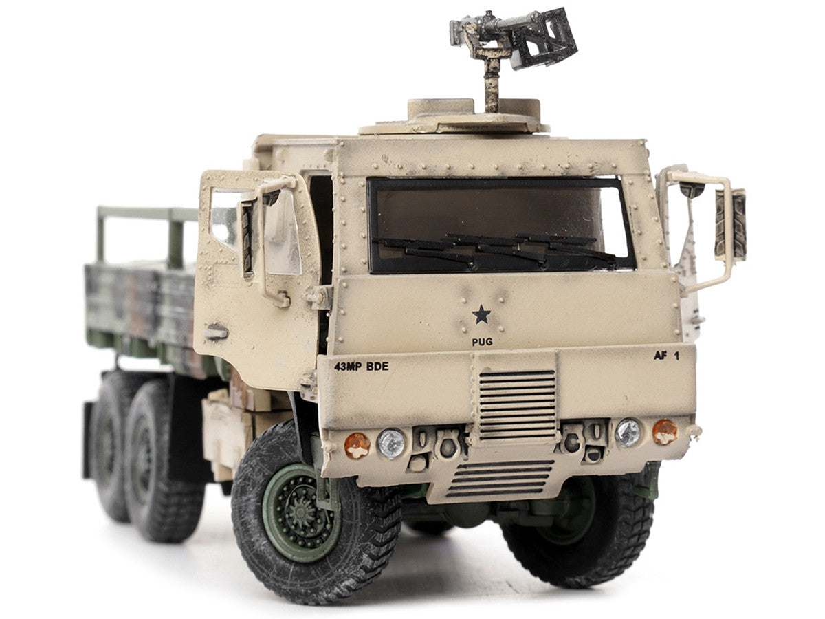 M1083 MTV (Medium Tactical Vehicle) Armored Cab Cargo Truck with Turret NATO Camouflage "US Army" "Armor Premium" Series 1/72 Diecast Model by Panzerkampf-4