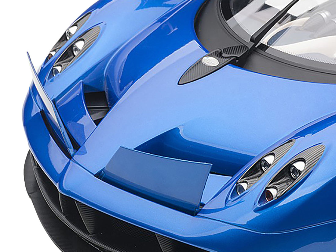 Pagani Huayra Metallic Blue with Black Top and Silver Wheels 1/12 Model Car by Autoart-1