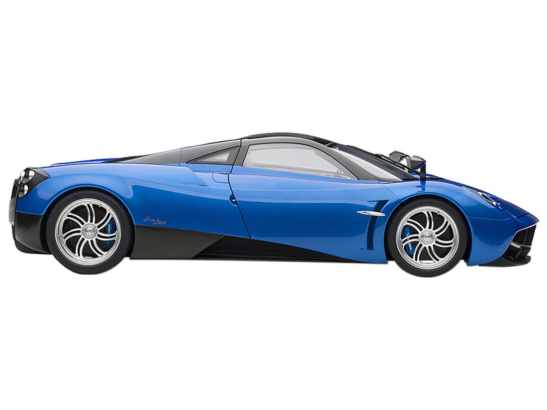 Pagani Huayra Metallic Blue with Black Top and Silver Wheels 1/12 Model Car by Autoart-3