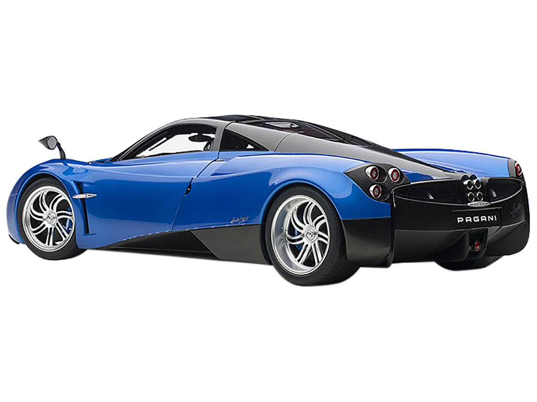 Pagani Huayra Metallic Blue with Black Top and Silver Wheels 1/12 Model Car by Autoart-4