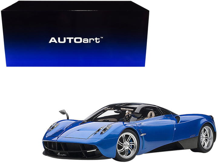 Pagani Huayra Metallic Blue with Black Top and Silver Wheels 1/12 Model Car by Autoart-0