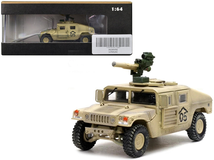 M1046 HUMVEE Tow Missile Carrier Desert Camouflage "E Troop 9th Regiment 2nd Brigade Combat Team 3rd Infantry Division (Mechanized) Iraq" (2003) "Military Miniature" Series 1/64 Diecast Model by Panzerkampf-0