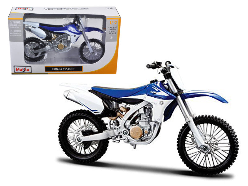 Yamaha YZ450F Blue and White 1/12 Diecast Motorcycle Model by Maisto-0