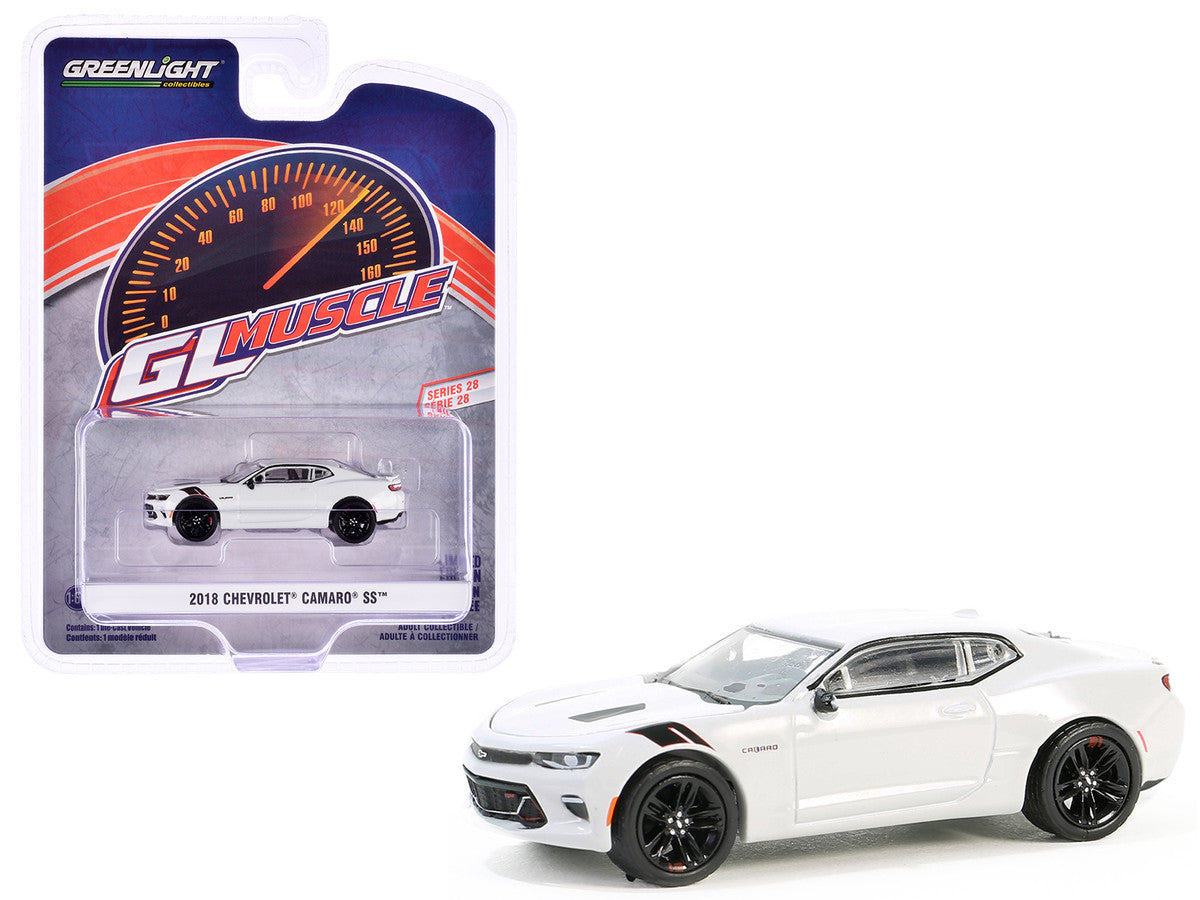 2018 Chevrolet Camaro SS Redline Edition Silver Ice Metallic "GreenLight Muscle" Series 28 1/64 Diecast Model Car by Greenlight-2