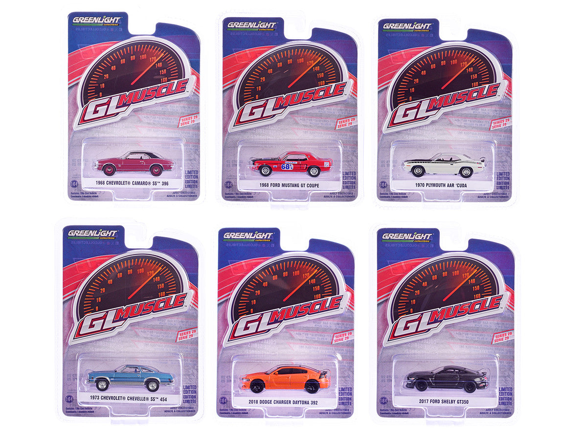"GreenLight Muscle" Set of 6 pieces Series 29 1/64 Diecast Model Cars by Greenlight-0