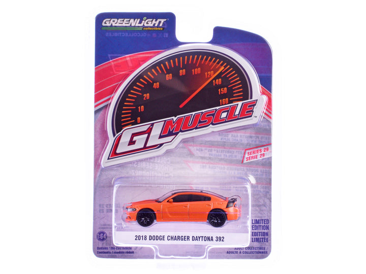 2018 Dodge Charger Daytona 392 Go Mango Orange "GreenLight Muscle" Series 29 1/64 Diecast Model Car by Greenlight-0