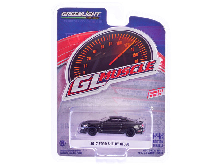 2017 Ford Shelby GT350 Magnetic Gray with Blue Stripes "GreenLight Muscle" Series 29 1/64 Diecast Model Car by Greenlight-0