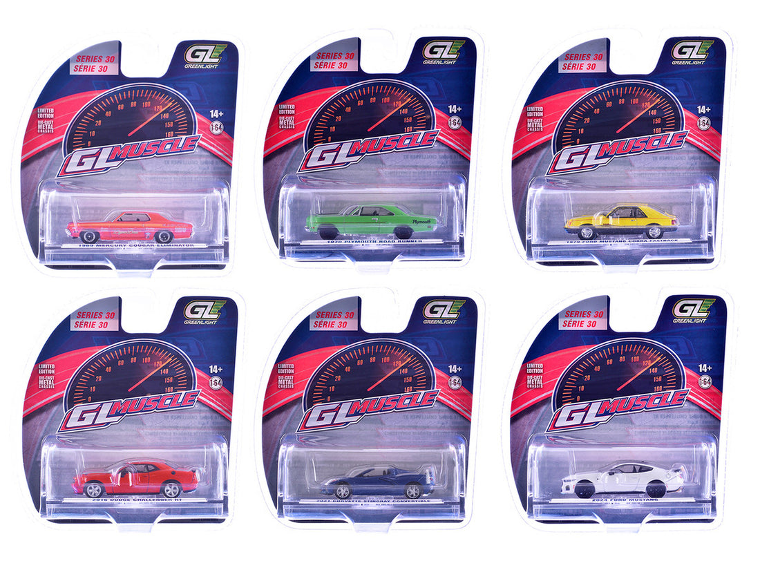 "GreenLight Muscle" Series 30 Set of 6 pieces 1/64 Diecast Model Cars by Greenlight-2