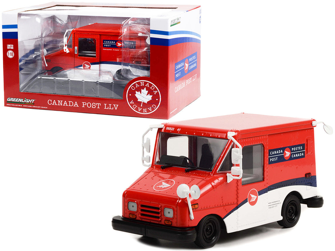 Canada Post LLV Long-Life Postal Delivery Vehicle Red and White 1/18 Diecast Model Car by Greenlight-0