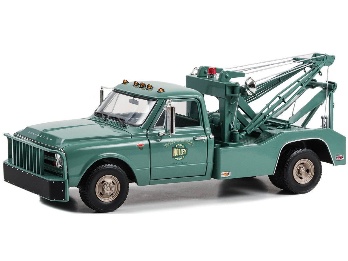 1967 Chevrolet C-30 Dually Wrecker Tow Truck "Holley Speed Shop" Green 1/18 Diecast Model Car by Greenlight-1