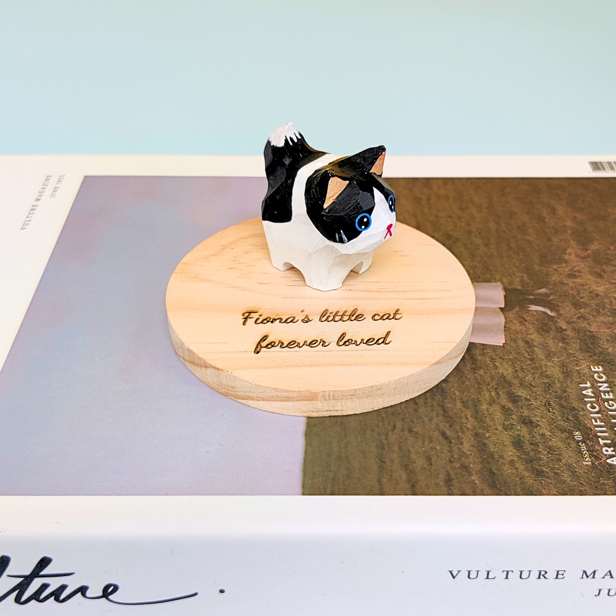 Hand-Carved Wooden Cats, Personalized Gift for Cat Lovers 6