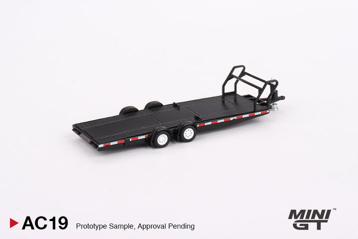 Car Hauler Trailer Black #AC19 1:64 by Mini-GT MGTAC19 Angled View  2