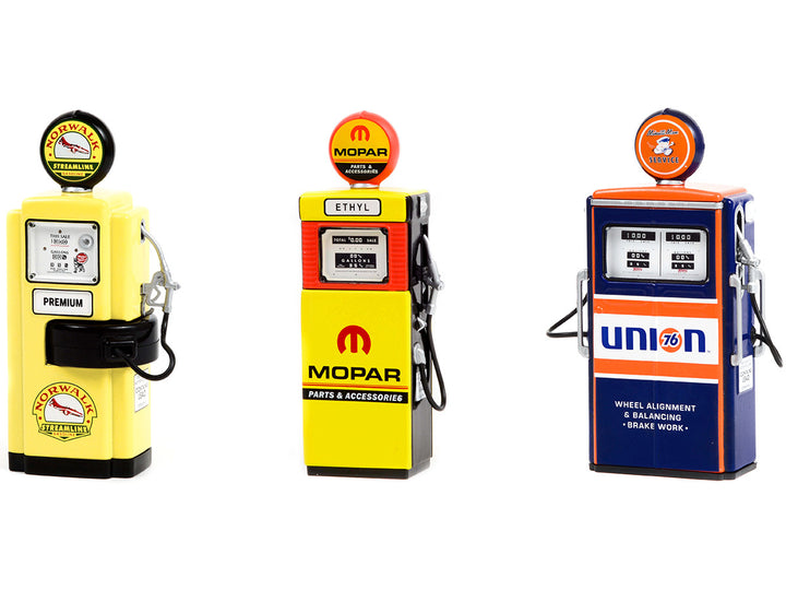 "Vintage Gas Pump" Set of 3 Pumps Series 11 1/18 Diecast Models by Greenlight-1