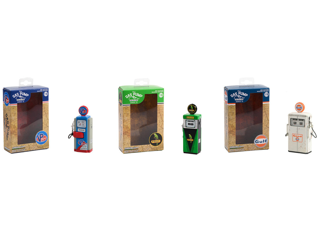 "Vintage Gas Pump" Set of 3 Pumps Series 13 1/18 Diecast Models by Greenlight-2