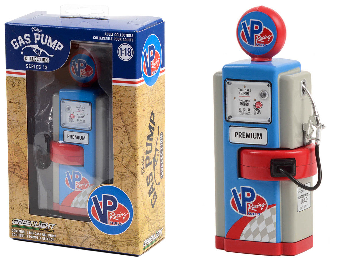 1948 Wayne 100-A Gas Pump "VP Racing Fuels" Blue and Gray "Vintage Gas Pumps" Series 13 1/18 Diecast Model by Greenlight-0