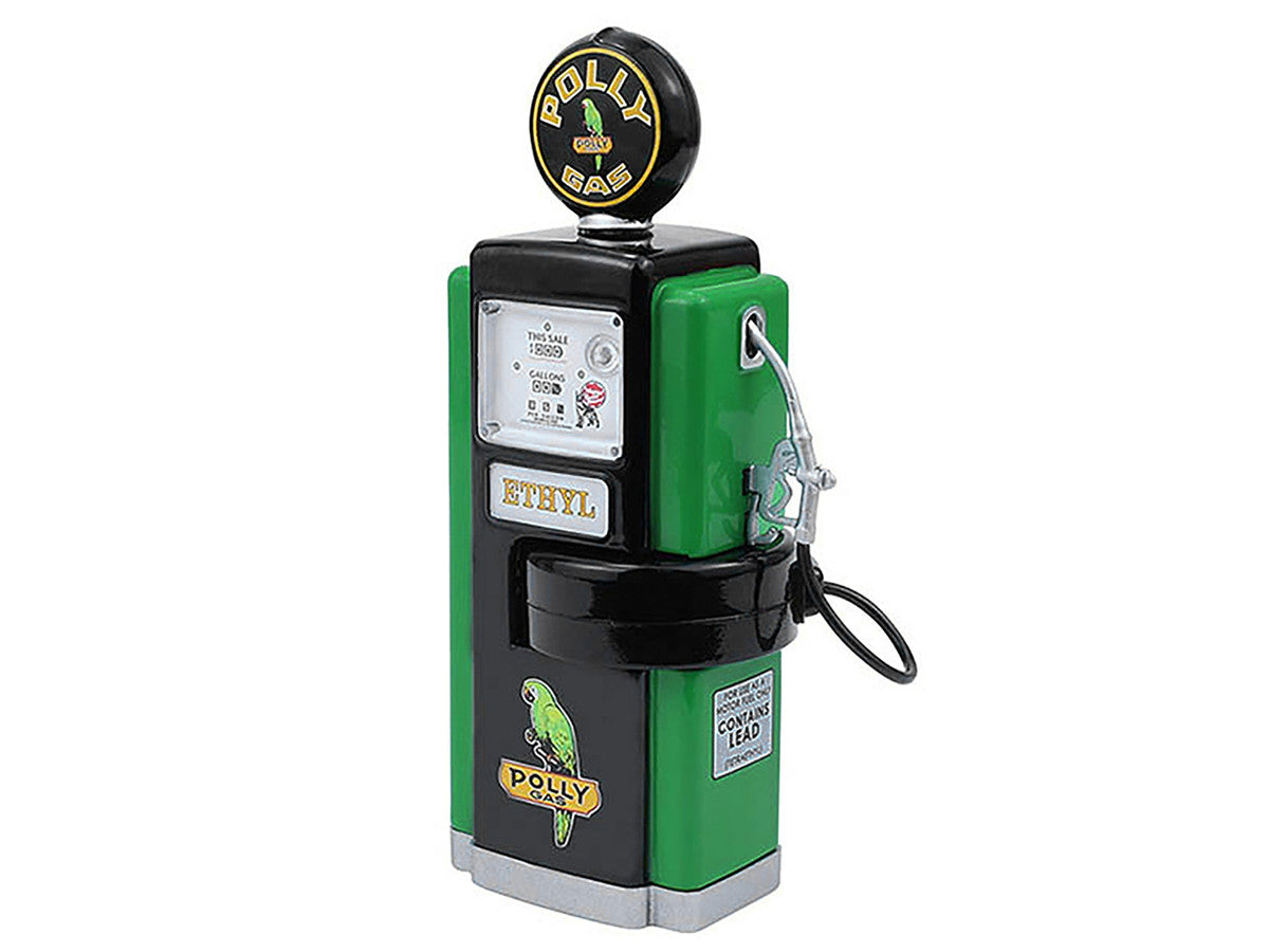 Wayne 1948 100-A Gas Pump "Polly Gas" Black and Green "Vintage Gas Pumps" Series 17 1/18 Diecast Replica by Greenlight