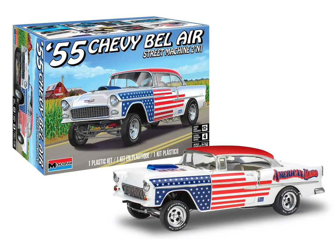 Revell 1955 Chevrolet Bel Air Street Machine 1:24 model kit assembled example
