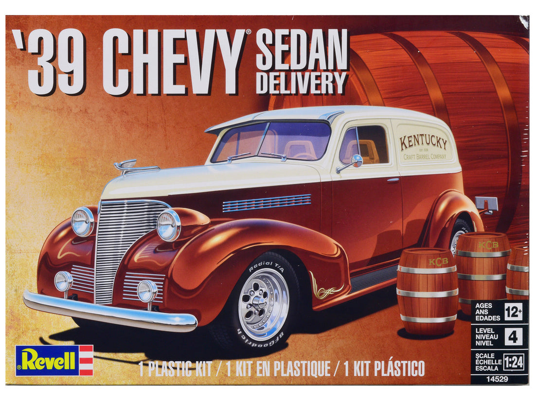 Level 4 Model Kit 1939 Chevrolet Sedan Delivery with Barrel Accessories 1/24 Scale Model by Revell-0