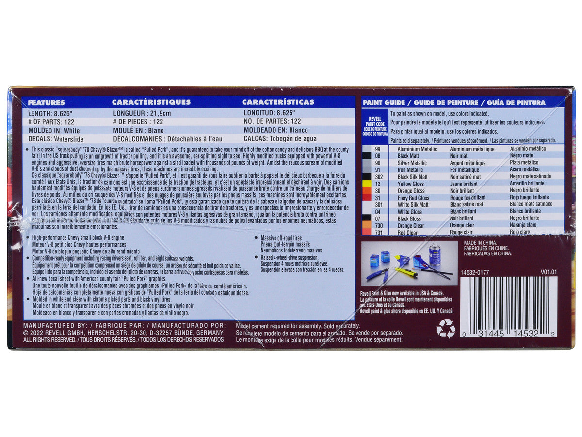 Level 4 Model Kit 1978 Chevrolet Blazer Pickup Truck "Pulled Pork Pulldozer" 1/24 Scale Model by Revell-4