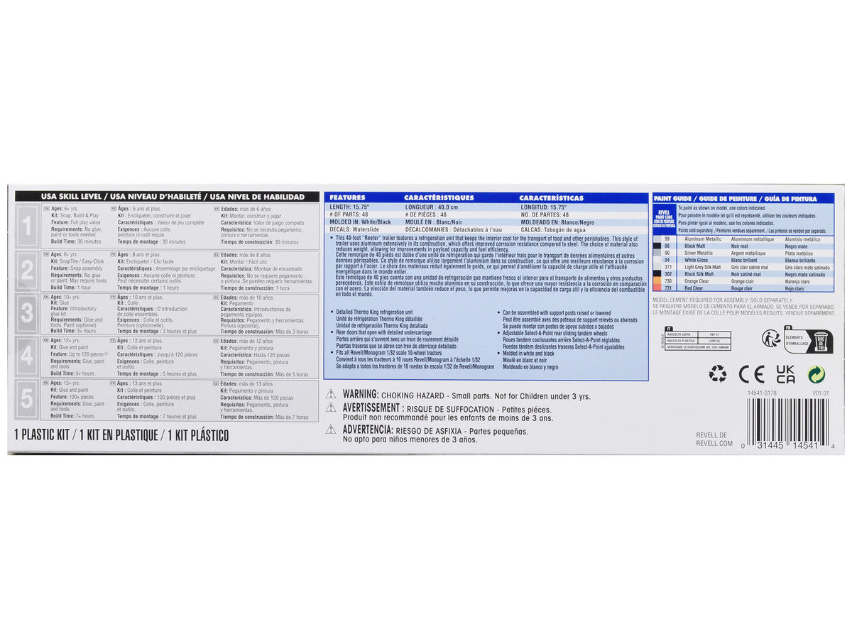Level 4 Model Kit Fruehauf 40' Refrigerated Trailer "Polar ICE" 1/32 Scale Model by Revell-4